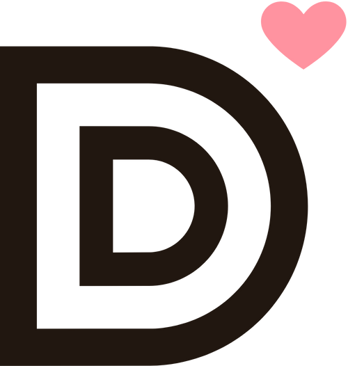 Dear Daughter Jewelry logo - double D monogram with pink heart